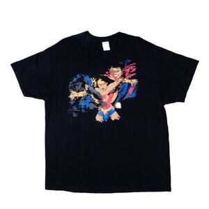 Gildan 90s Vintage Wonder Woman Marvel Black Graphic T-Shirt XL Unisex